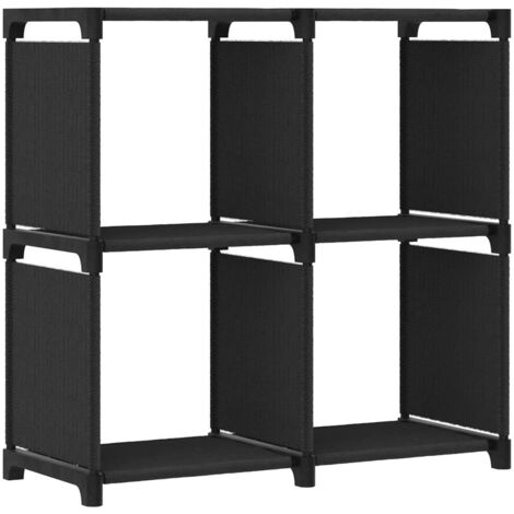 Würfel-Regal 4 Fächer Schwarz 69x30x72,5 cm Stoff vidaXL