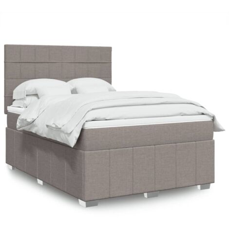 Boxspringbett mit Matratze Taupe 140x200 cm Stoff vidaXL (1/5)