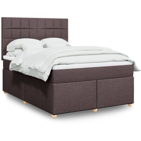 Boxspringbett mit Matratze Dunkelbraun 140x190 cm Stoff vidaXL (1/5)
