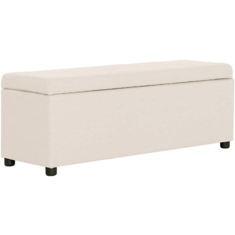 Bank mit Staufach 116 cm Creme Polyester vidaXL271664