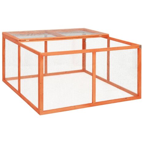 vidaXL Kaninchenstall 124x120x60 cm aus massivem Ficht hardwood