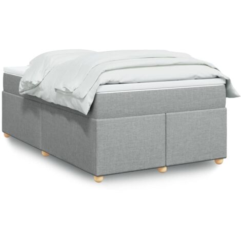 Boxspringbett mit Matratze Hellgrau 120x190 cm Stoff vidaXL