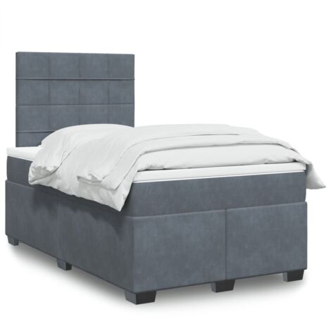 Boxspringbett mit Matratze Dunkelgrau 120x200 cm Samt vidaXL (1/5)