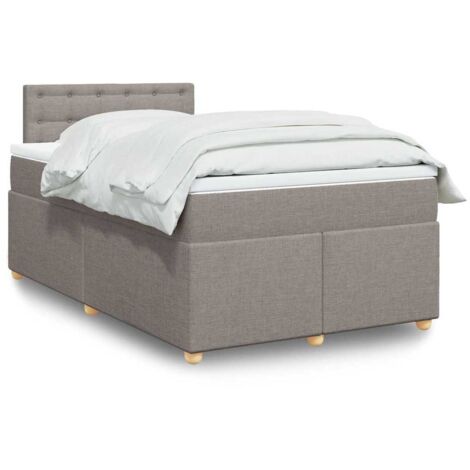 Boxspringbett mit Matratze Taupe 120x190 cm Stoff vidaXL