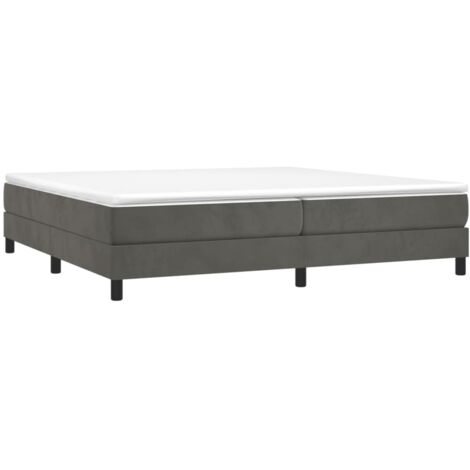 Boxspringbett mit Matratze Dunkelgrau 200x200 cm Samt vidaXL