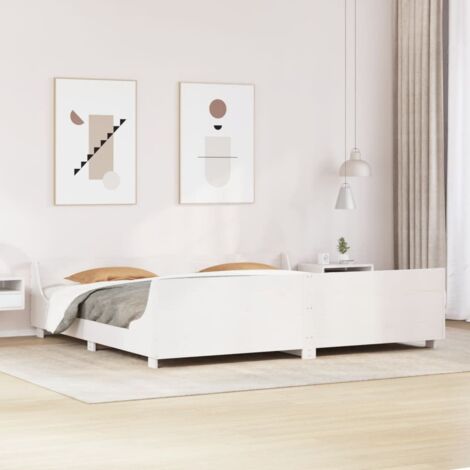 Massivholzbett ohne Matratze Weiß 180x200 cm Kiefernholz vidaXL (1/5)