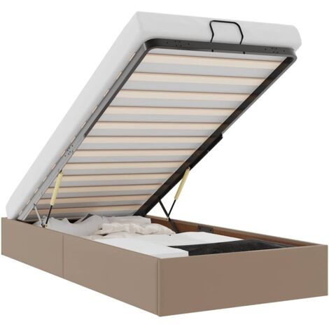 Ottoman-Bett ohne Matratze Cappuccino-Braun 90x190cm Kunstleder vidaXL