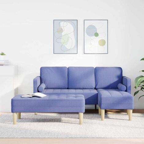 vidaXL Sofa Set 2 pcs Jeans blau 173 x 131 x 67 cm Stoff
