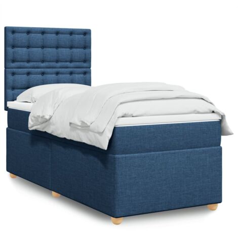 Boxspringbett mit Matratze Blau 90x190 cm Stoff vidaXL