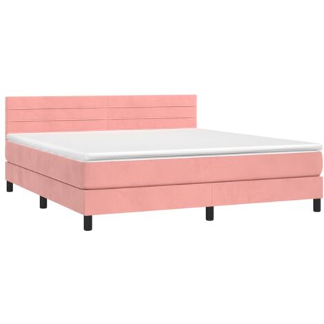 vidaXL Lattenrost mit Matratze Rosa 180x200 cm Velvet