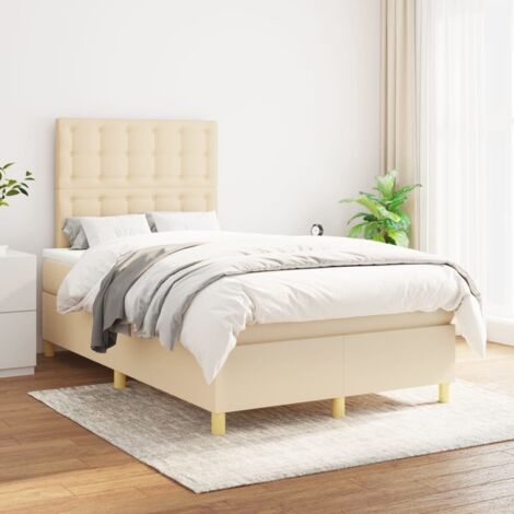 Boxspringbett mit Matratze Creme 120x200 cm Stoff vidaXL (1/5)