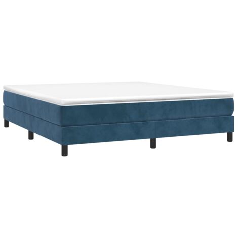 Bettgestell mit Lattenrost und Matratze Dunkelblau 180x200cm Velvet