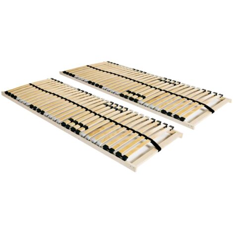 vidaXL Lattenroste 2 Stück mit 28 Latten 7 Zonen 90x200 cm
