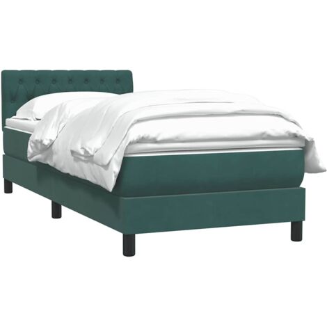 Boxspringbett mit Matratze Dunkelgrün 80x220 cm Samt vidaXL