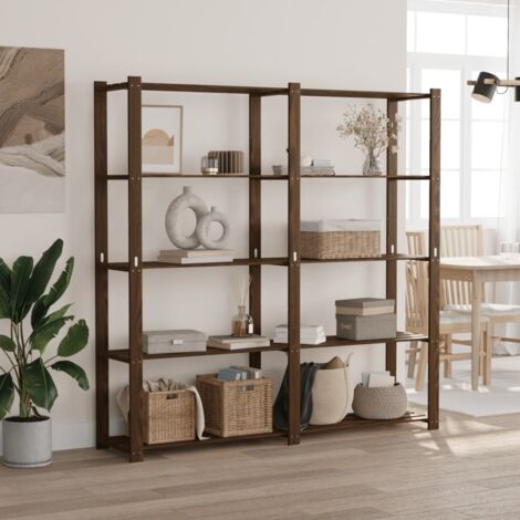 vidaXL 5-stufiger Regalständer braun 170x38x170 cm aus Kiefernholz