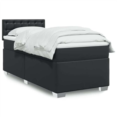 Boxspringbett mit Matratze Schwarz 90x200 cm Kunstleder vidaXL572750