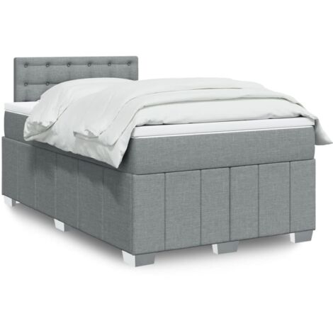 Boxspringbett mit Matratze Hellgrau 120x190 cm Stoff vidaXL