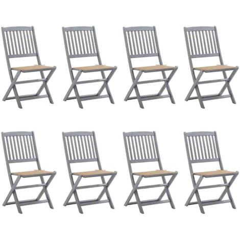 Klappbare Gartenstühle 8 Stk. mit Kissen Massivholz Akazie vidaXL