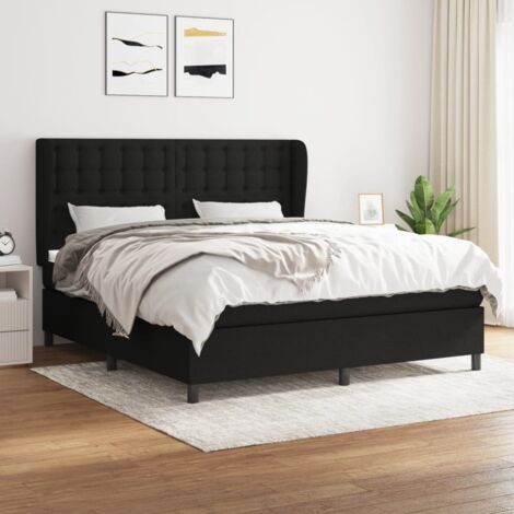 Boxspringbett mit Matratze Schwarz 160x200 cm Stoff vidaXL (1/5)