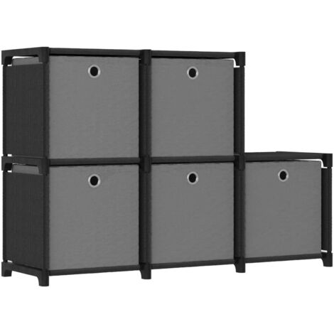 Würfelregal mit 5 Boxen Schwarz 103x30x72,5 cm Stoff vidaXL