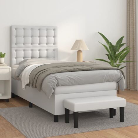 Boxspringbett mit Matratze Weiß 90x200 cm Kunstleder vidaXL (1/5)