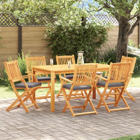 Klappstuhl 6 pcs Grau 49 x 57,5 x 92 cm Massivholz Akazie vidaXL
