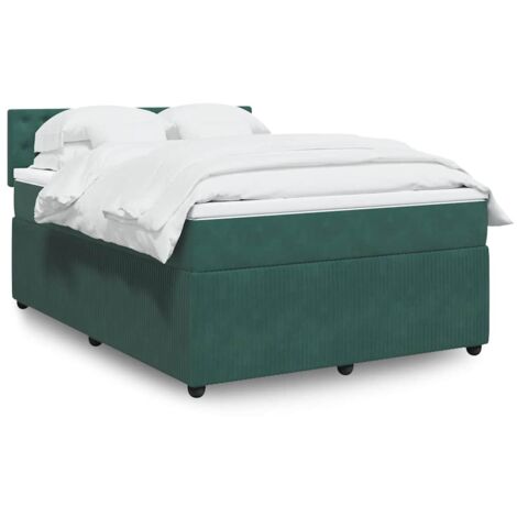 Boxspringbett mit Matratze Dunkelgrün 160x200 cm Samt vidaXL