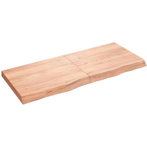 vidaXL Tischplatte Hellbraun 120x50x(2-6)cm Massivholz Eiche Behandelt