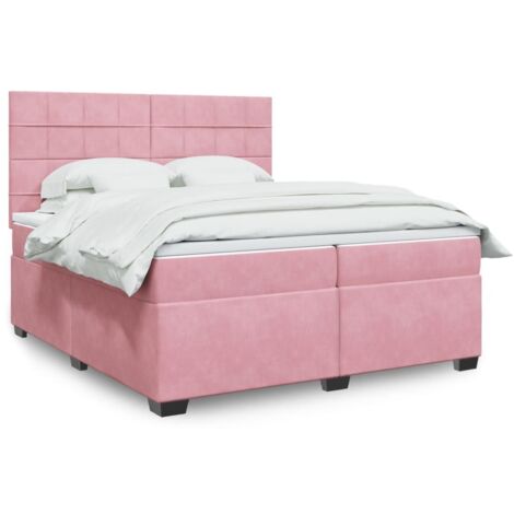 Boxspringbett mit Matratze Rosa 200x200 cm Samt vidaXL