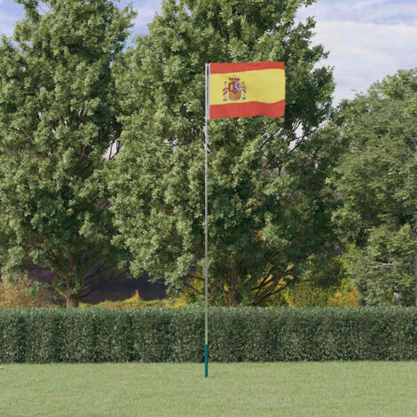 Flagge Spaniens mit Mast 5,55 m Aluminium vidaXL