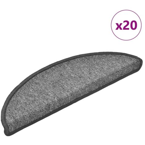 Stufenmatten 20 Stk. 56x17x3 cm Dunkelgrau Halbrund vidaXL
