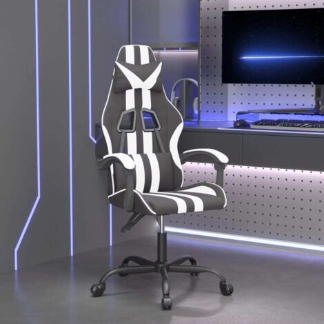 Gaming-Stuhl Schwarz und Weiß Kunstleder vidaXL