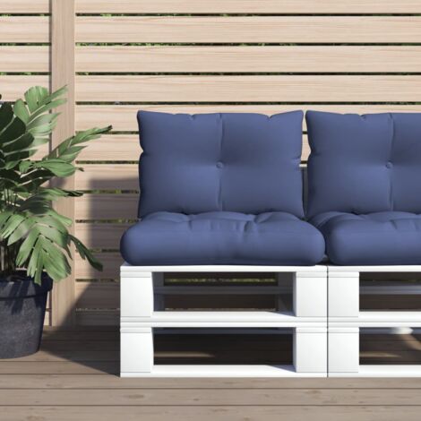Palettenkissen-Set Marineblau 60x38x13 cm Stoff vidaXL117565