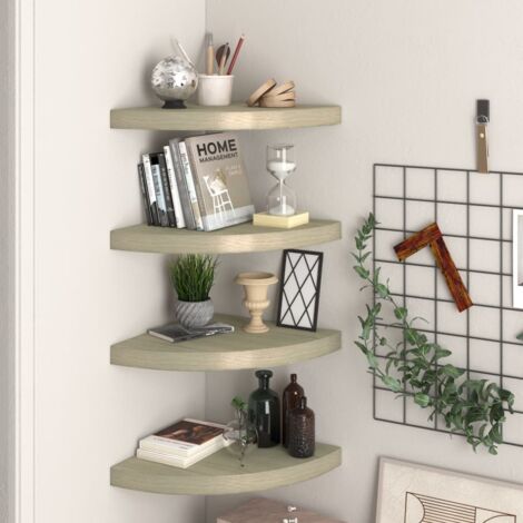 Eck-Schweberegale 4 Stk. Eichen-Optik 35x35x3,8 cm MDF vidaXL
