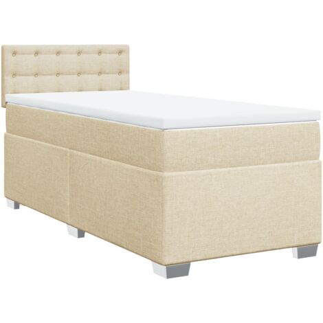 Boxspringbett mit Matratze Creme 90x200 cm Stoff vidaXL