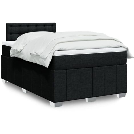 Boxspringbett mit Matratze Schwarz 120x200 cm Stoff vidaXL
