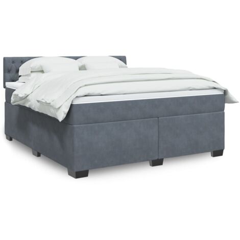 Boxspringbett mit Matratze Dunkelgrau 180x200 cm Samt vidaXL (1/5)