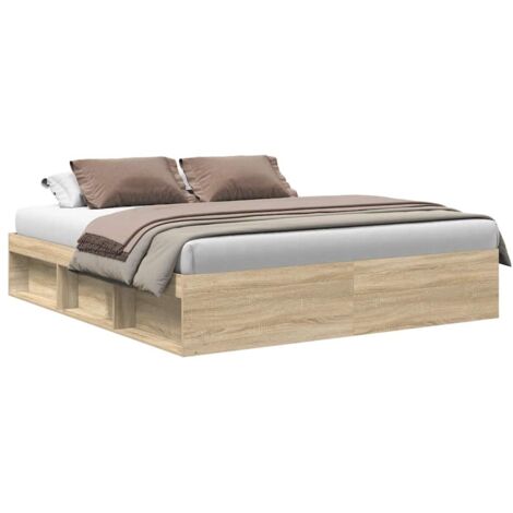 Bettgestell Sonoma-Eiche 180x200 cm vidaXL (1/5)