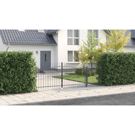 Gartentor Schwarz 125 x 400 cm Stahl vidaXL