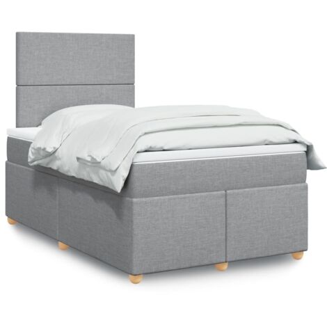 Boxspringbett mit Matratze Hellgrau 120x200 cm Stoff vidaXL