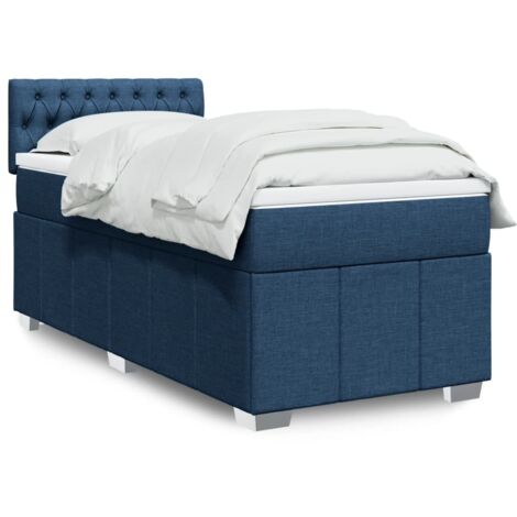Boxspringbett mit Matratze Blau 90x200 cm Stoff vidaXL