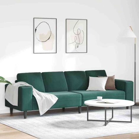 Sofa Set Dunkelgrün Samt vidaXL