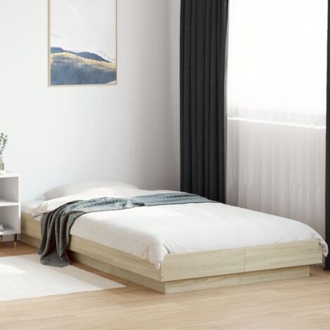 Bettgestell mit LED Sonoma-Eiche 100x200 cm Holzwerkstoff vidaXL (1/5)