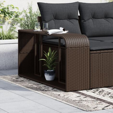Outdoor-Rgale 2 Stk. Braun Poly Rattan vidaXL462459