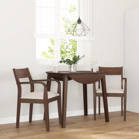 vidaXL Esszimmerstühle mit Kissen 2 Stk. Braun Massivholz Gummibaum