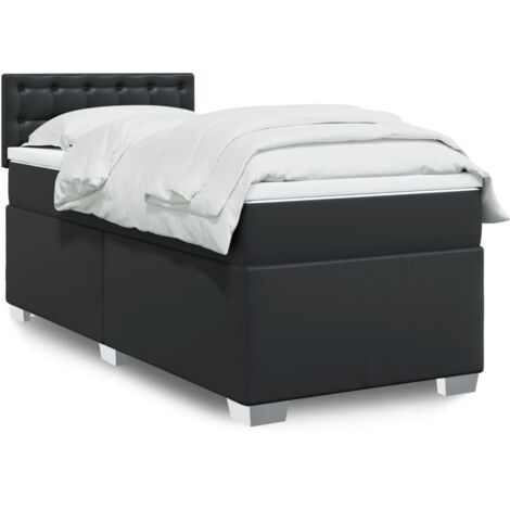 Boxspringbett mit Matratze Schwarz 100x200 cm Kunstleder vidaXL615650