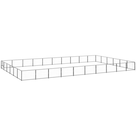 vidaXL Hundezwinger Schwarz 60 m² Stahl