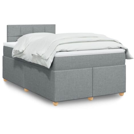 Boxspringbett mit Matratze Hellgrau 120x200 cm Stoff vidaXL (1/5)