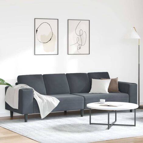 Sofa Set Dunkelgrau Samt vidaXL
