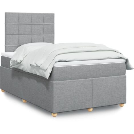 Boxspringbett mit Matratze Hellgrau 120x200 cm Stoff vidaXL